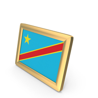 Democratic Republic of The Congo Flag Golden Desktop Photo Frame PNG & PSD Images