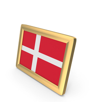 Denmark Flag Golden Desktop Photo Frame PNG & PSD Images