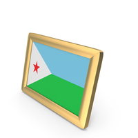 Djibouti Flag Golden Desktop Photo Frame PNG & PSD Images