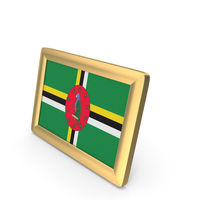 Dominica Flag Golden Desktop Photo Frame PNG & PSD Images