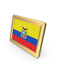 Ecuador Colombia Flag Golden Desktop Photo Frame PNG & PSD Images