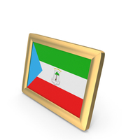 Equatorial Guinea Flag Golden Desktop Photo Frame PNG & PSD Images