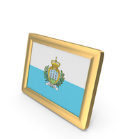 few San Marino Europe Flag Golden Desktop Photo Frame PNG & PSD Images