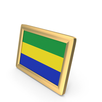 Gabon Flag Golden Desktop Photo Frame PNG & PSD Images