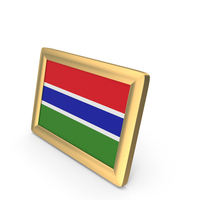 Gambia Flag Golden Desktop Photo Frame PNG & PSD Images