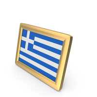 Greece Flag Golden Desktop Photo Frame PNG & PSD Images