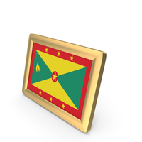 Grenada Flag Golden Desktop Photo Frame PNG & PSD Images