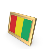 Guinea Flag Golden Desktop Photo Frame PNG & PSD Images