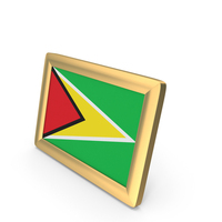Guyana Flag Golden Desktop Photo Frame PNG & PSD Images