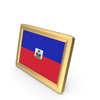 Haiti Flag Golden Desktop Photo Frame PNG & PSD Images