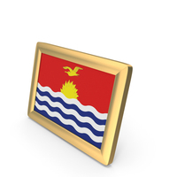 Kiribati Flag Golden Desktop Photo Frame PNG & PSD Images