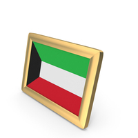Kuwait Flag Golden Desktop Photo Frame PNG & PSD Images