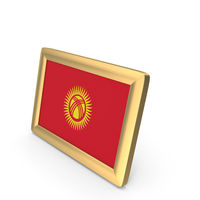 Kyrgyzstan Flag Golden Desktop Photo Frame PNG & PSD Images