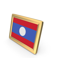 Laos Flag Golden Desktop Photo Frame PNG & PSD Images