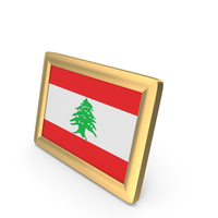 Lebanon Flag Golden Desktop Photo Frame PNG & PSD Images