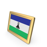 Lesotho Flag Golden Desktop Photo Frame PNG & PSD Images