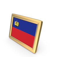 Liechtenstein Flag Golden Desktop Photo Frame PNG & PSD Images