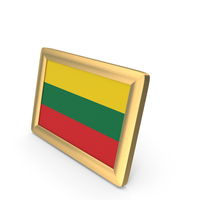 Lithuania Flag Golden Desktop Photo Frame PNG & PSD Images