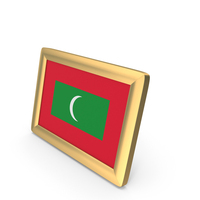 Maldives Flag Golden Desktop Photo Frame PNG & PSD Images
