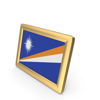 Marshall Islands Flag Golden Desktop Photo Frame PNG & PSD Images