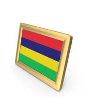 Mauritius Flag Golden Desktop Photo Frame PNG & PSD Images
