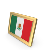 Mexico Flag Golden Desktop Photo Frame PNG & PSD Images