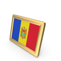 Moldova Flag Golden Desktop Photo Frame PNG & PSD Images