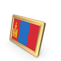 Mongolia Flag Golden Desktop Photo Frame PNG & PSD Images