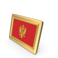 Montenegro Flag Golden Desktop Photo Frame PNG & PSD Images