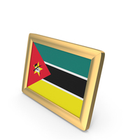 Mozambique Flag Golden Desktop Photo Frame PNG & PSD Images