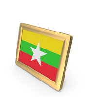Myanmar Flag Golden Desktop Photo Frame PNG & PSD Images