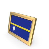 Nauru Flag Golden Desktop Photo Frame PNG & PSD Images