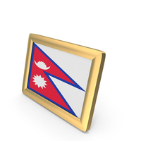 Nepal Flag Golden Desktop Photo Frame PNG & PSD Images