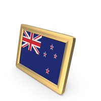 New Zealand Flag Golden Desktop Photo Frame PNG & PSD Images