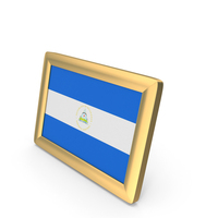 Nicaragua Flag Golden Desktop Photo Frame PNG & PSD Images