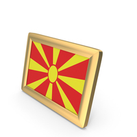 North Macedonia Flag Golden Desktop Photo Frame PNG & PSD Images