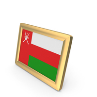 Oman Flag Golden Desktop Photo Frame PNG & PSD Images