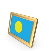 Palau Flag Golden Desktop Photo Frame PNG & PSD Images