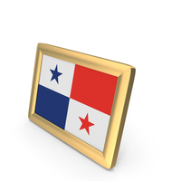 Panama Flag Golden Desktop Photo Frame PNG & PSD Images
