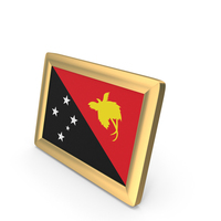 Papua New Guinea Flag Golden Desktop Photo Frame PNG & PSD Images