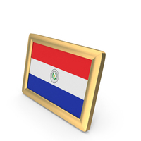 Paraguay Flag Golden Desktop Photo Frame PNG & PSD Images