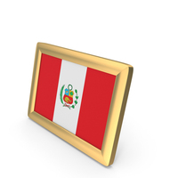 Peru Flag Golden Desktop Photo Frame PNG & PSD Images