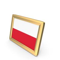 Poland Flag Golden Desktop Photo Frame PNG & PSD Images