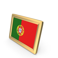 Portugal Flag Golden Desktop Photo Frame PNG & PSD Images