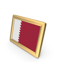 Qatar Flag Golden Desktop Photo Frame PNG & PSD Images
