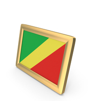 Republic of the Congo Flag Golden Desktop Photo Frame PNG & PSD Images