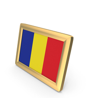 Romania Flag Golden Desktop Photo Frame PNG & PSD Images