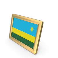 Rwanda Flag Golden Desktop Photo Frame PNG & PSD Images