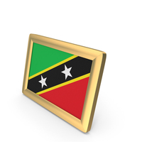 Saint Kitts and Nevis Flag Golden Desktop Photo Frame PNG & PSD Images