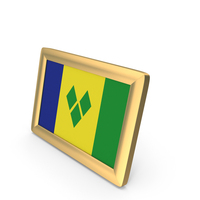 Saint Vincent And The Grenadines Flag Golden Desktop Photo Frame PNG & PSD Images